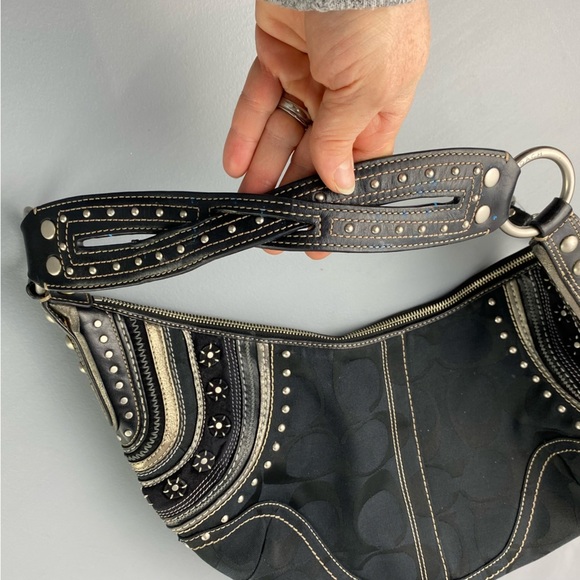 Coach Black and Gold Hobo Bag - Picture 3 of 10